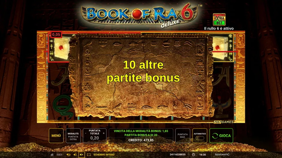 Book of Ra Deluxe 6: schermata 10 altre partite bonus